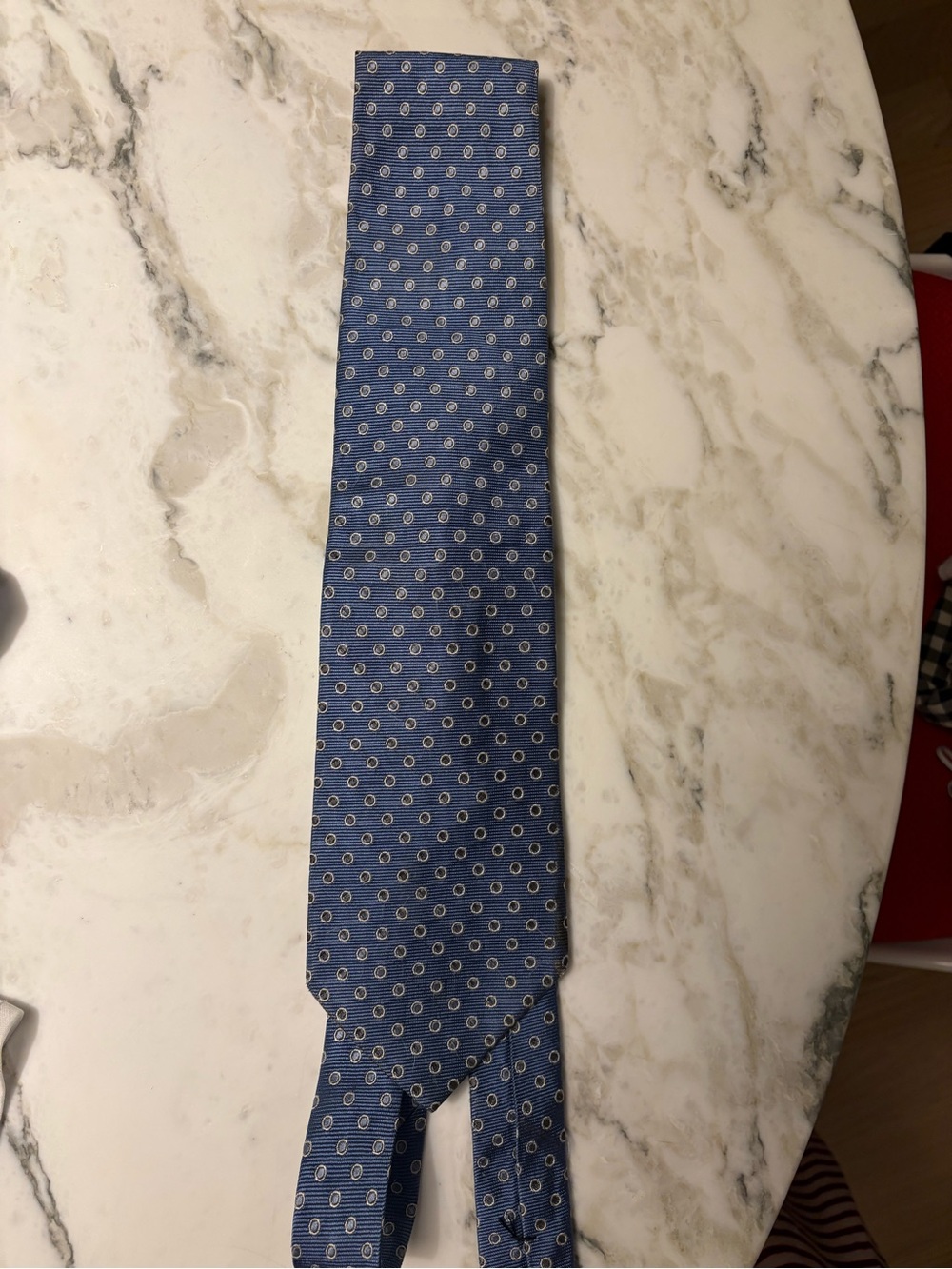 Brooks Brothers Navy Blue Circular Dot Tie